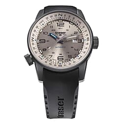 TRASER P68 Pathfinder Automatic Swiss Made Automatic 20ATM WR Beige Dial - Black Case Mens Watch with Black Rubber Strap