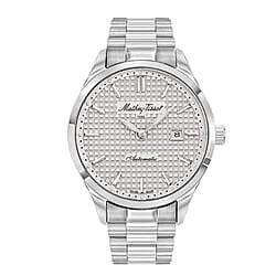 MATHY TISSOT Urban Auto Automatic 5ATM WR Silver Dial - Silver Case Mens Watch with Silver Stainless Steel Strap