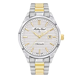 MATHY TISSOT Urban Auto Automatic 5ATM WR Silver Dial - Silver Case Mens Watch with Two-Tone Stainless Steel Strap