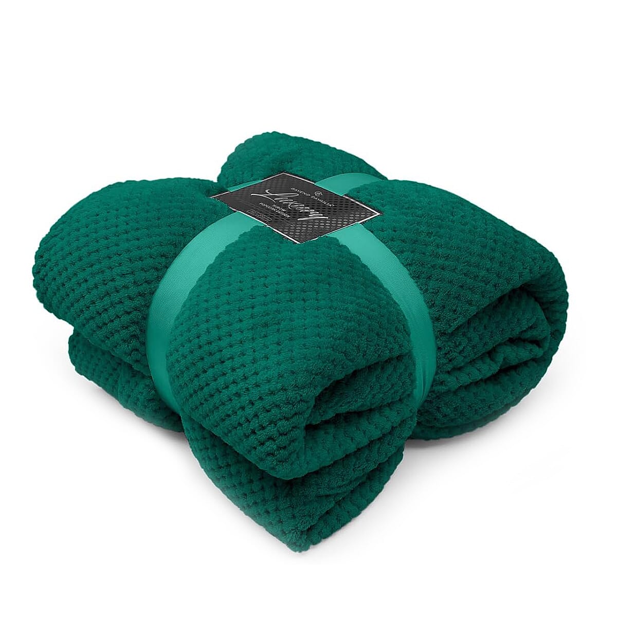 THE BIG LAUNCH - Super Luxury and Cozy Popcorn Design Waffle Blanket (Size 200x150 cm) - Green
