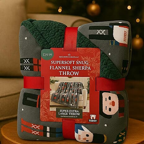 Nutcracker Christmas Blanket (Size 230 X 150Cm) - Grey - Green