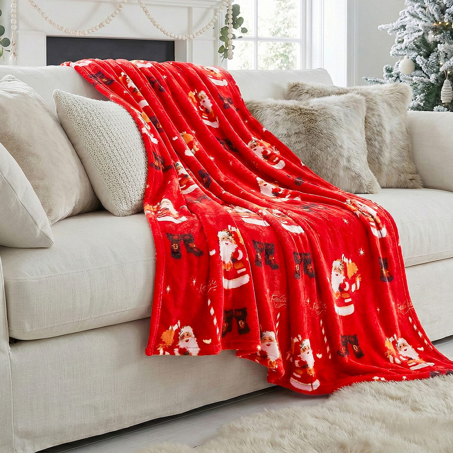 Santa Mail Christmas Blanket (Size 230 X 150Cm) - Red