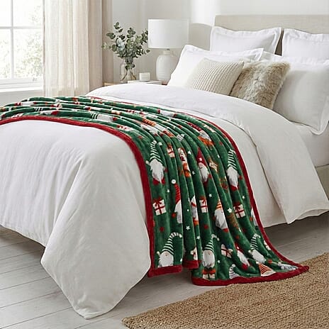 Joeyux Gnoel Christmas Blanket (Size 230 X 150Cm) - Buttle Green