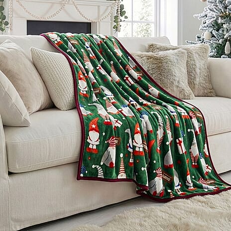 Joeyux Gnoel Christmas Blanket (Size 230 X 150Cm) - Buttle Green
