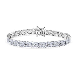 LUXURIANT 5 Ct. Lab Grown Diamond Cluster Bracelet in Rhodium Sterling Silver