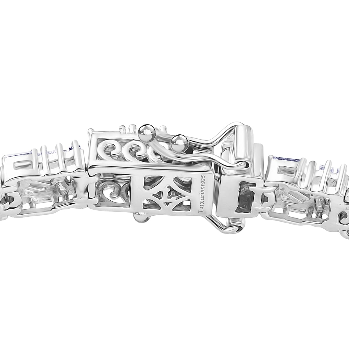 Luxuriant Lab Grown Diamond (SI-GH) Cluster Bracelet (Size 7.5) with GB Lock Box in Rhodium Overlay Sterling Silver 5.02 Ct, Silver Wt. 12.90 Gms.
