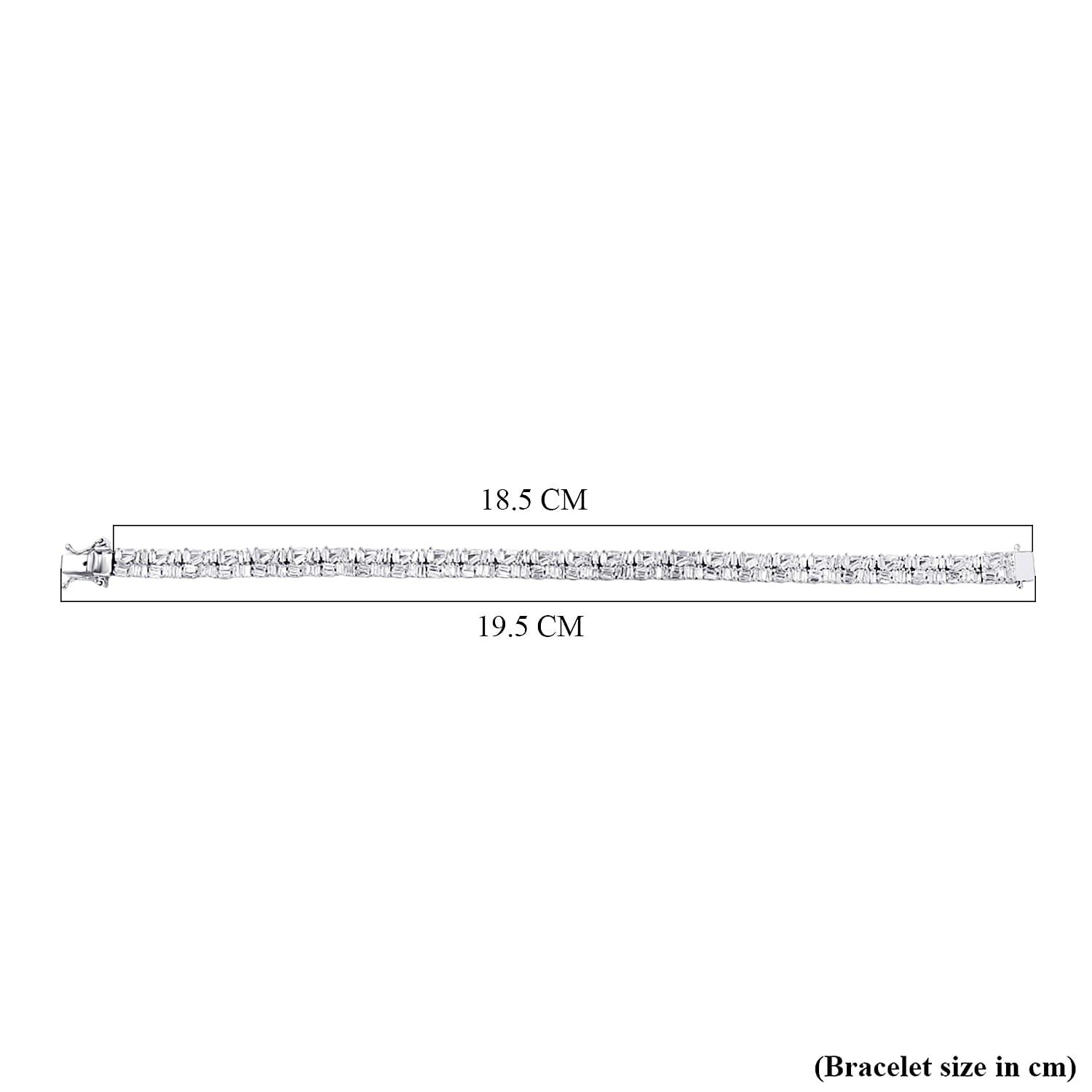 Luxuriant Lab Grown Diamond (SI-GH) Cluster Bracelet (Size 7.5) with GB Lock Box in Rhodium Overlay Sterling Silver 5.02 Ct, Silver Wt. 12.90 Gms.