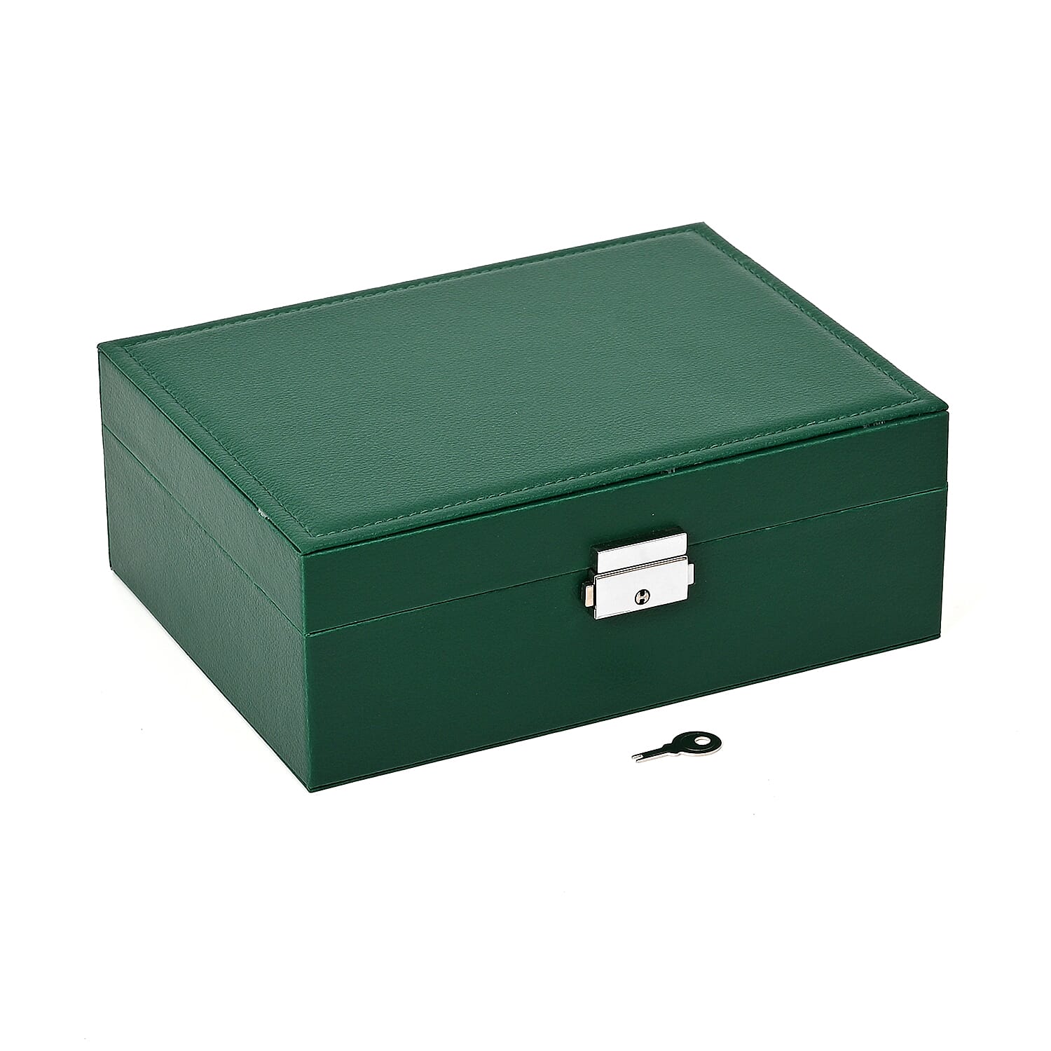 2 Layer Jewelry Box With Lock And Key - Neon Green