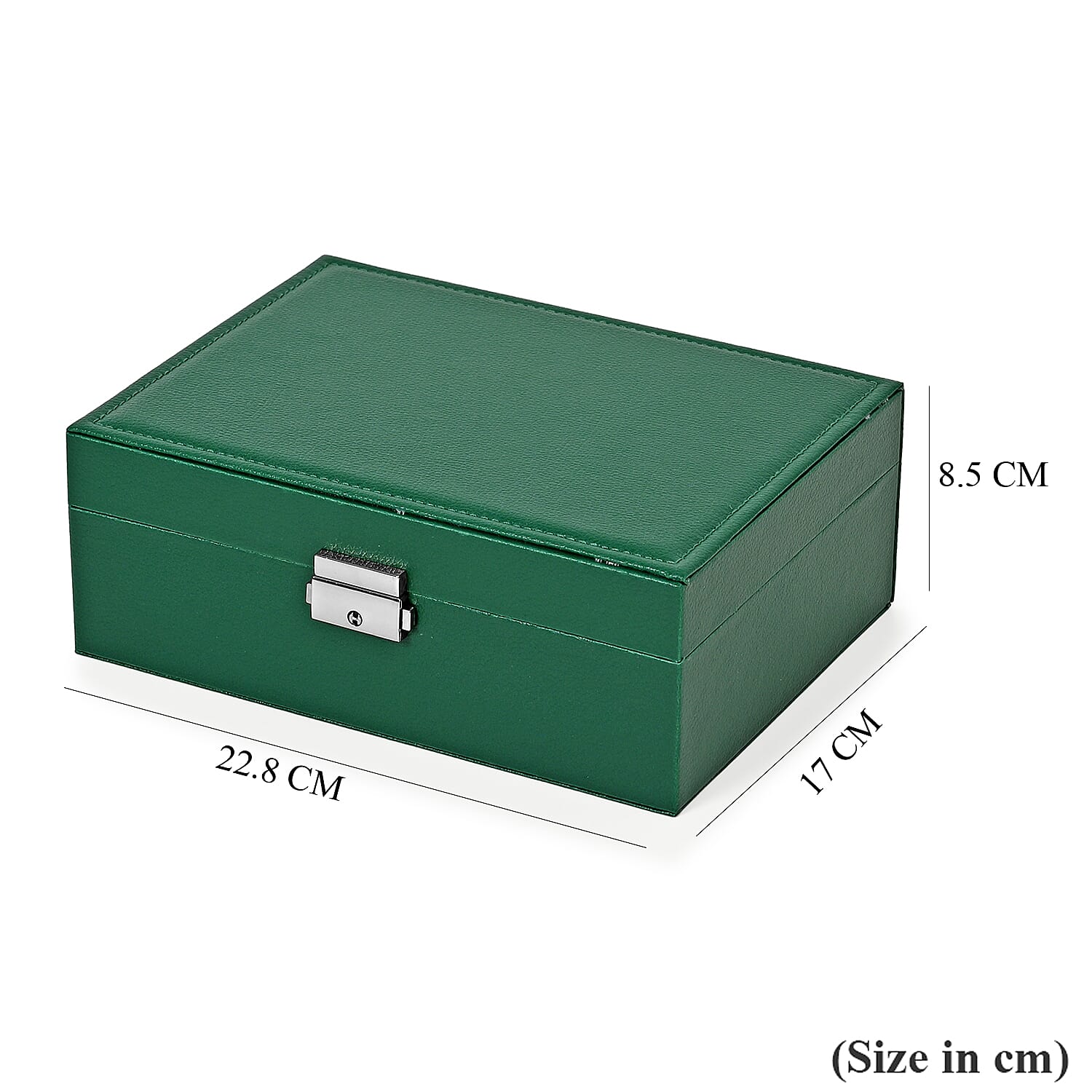 2 Layer Jewelry Box With Lock And Key - Neon Green