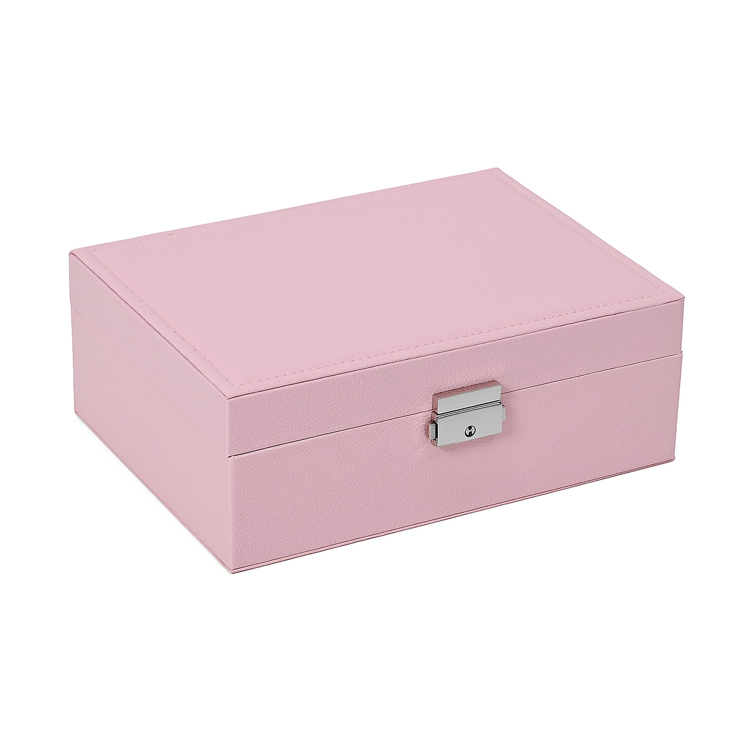 2 Layer Jewelry Box With Lock And Key - Pink