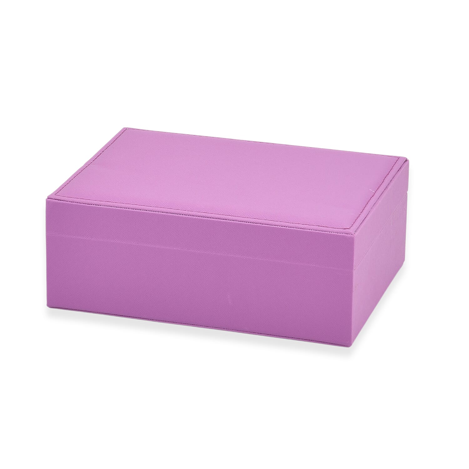 2 Layers Jewellery Box, Elegant Jewellery Organiser With Lock And Key - Purple