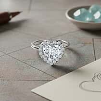 Luxuriant 950 Platinum IGI Certified Lab Grown Diamond (VS-EF) Heart Ring 3.51 Ct, Platinum Wt. 5.70 Gms.