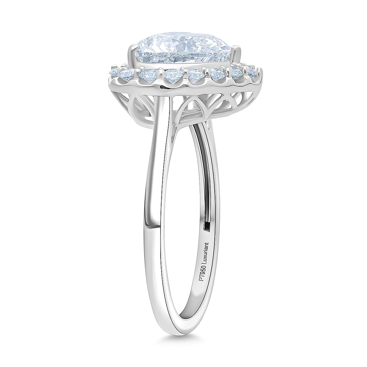 Luxuriant 950 Platinum VS Lab Grown Diamond EF, VS Ring, Platinum Wt.6.42 Gms  3.507  Ct.