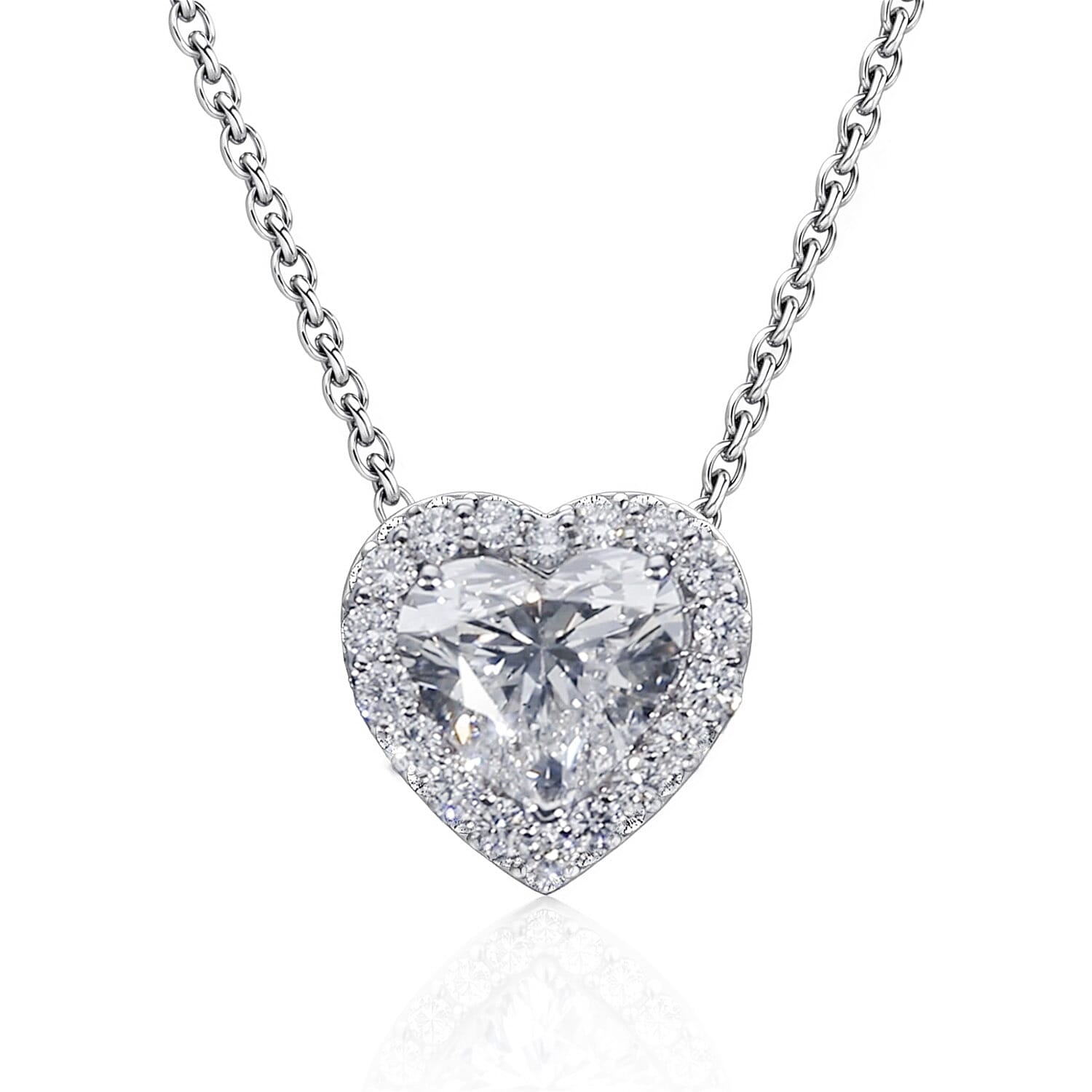 Valentine Special Gift Deal- Luxuriant 950 Platinum IGI Certified Lab Grown Diamond (VS-EF) Heart Pendant 3.51 Ct