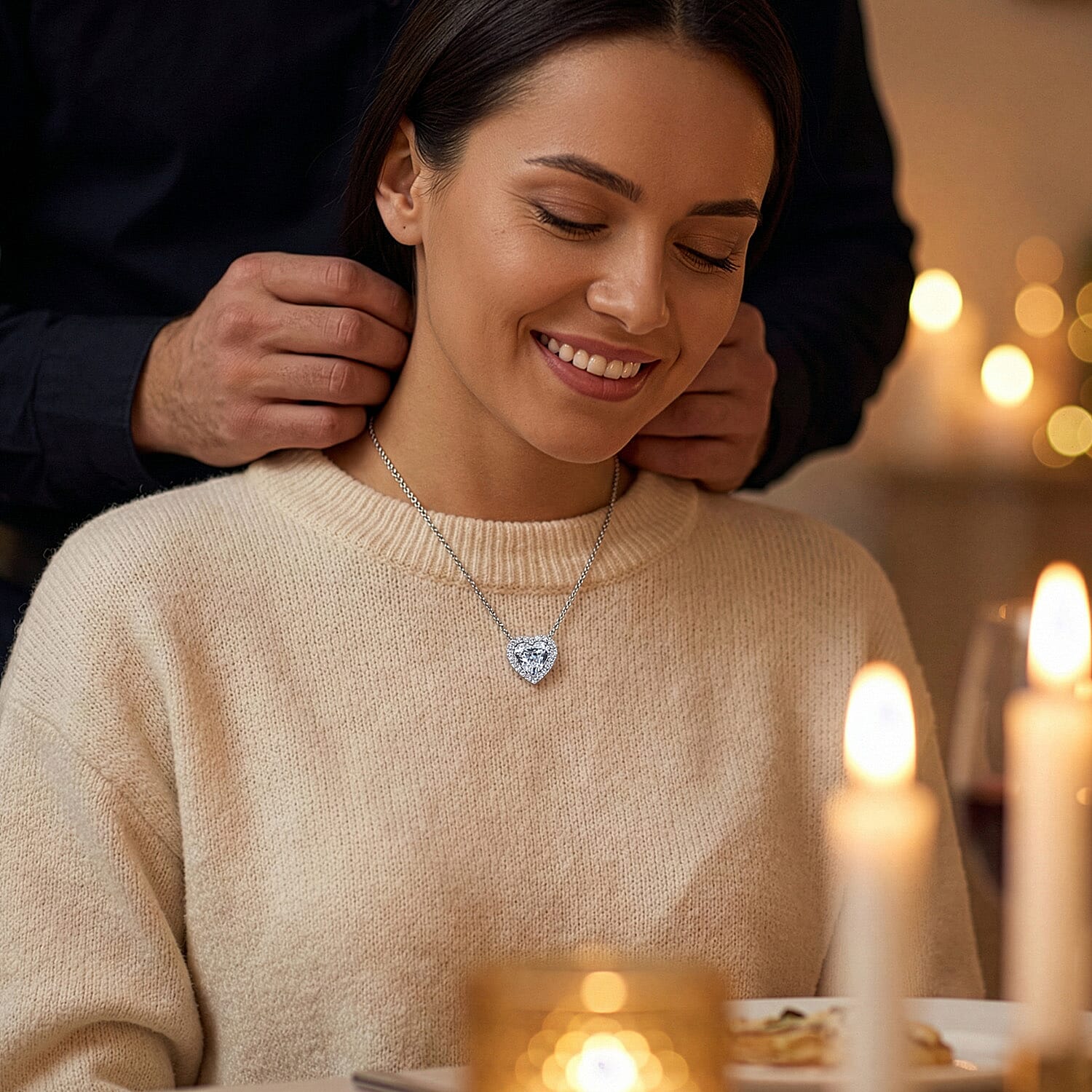 Valentine Special Gift Deal- Luxuriant 950 Platinum IGI Certified Lab Grown Diamond (VS-EF) Heart Pendant 3.51 Ct