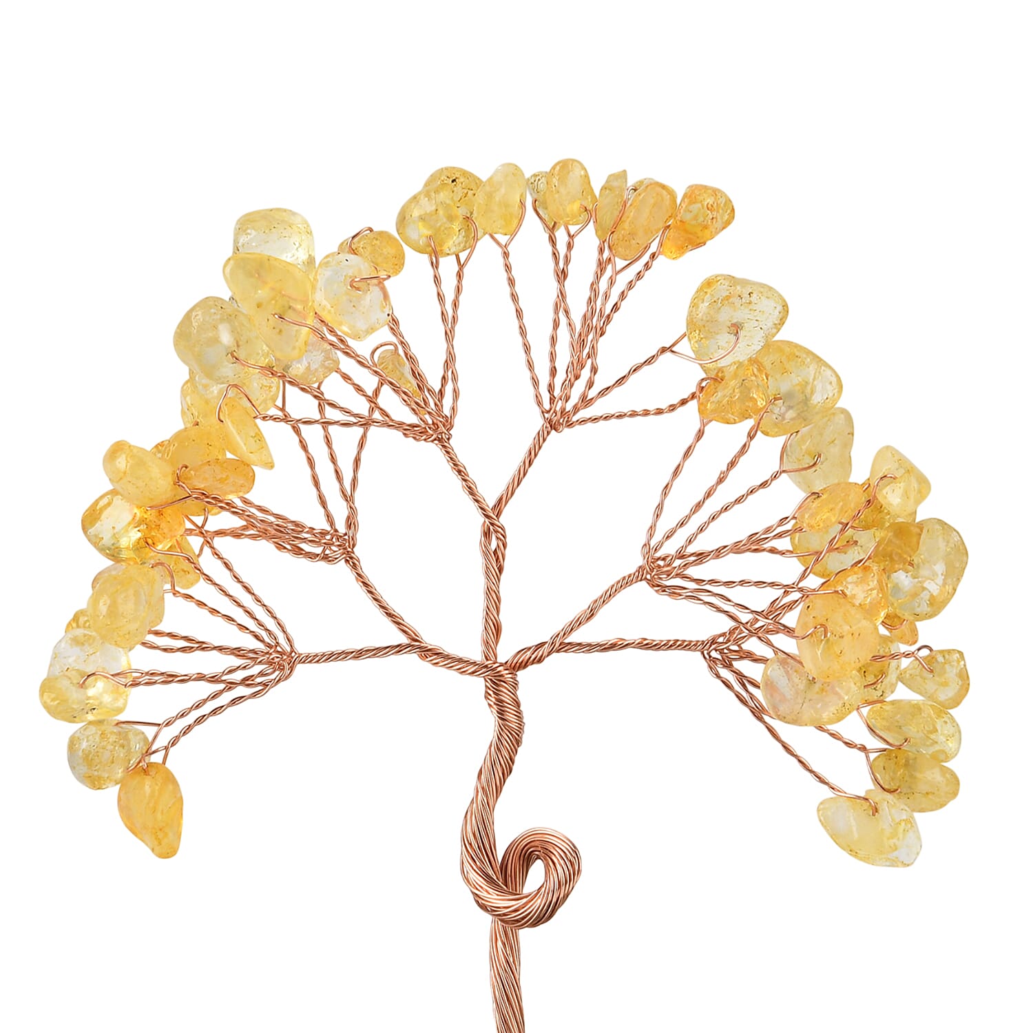 Feng Shui Citrine Crystal Money Tree Ornament with Ceramic Pot(11cm) - Yellow