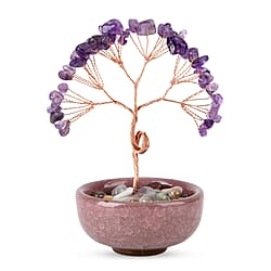 Feng Shui Green Aveturine Crystal Money Tree Ornament with Ceramic Pot (11cm)