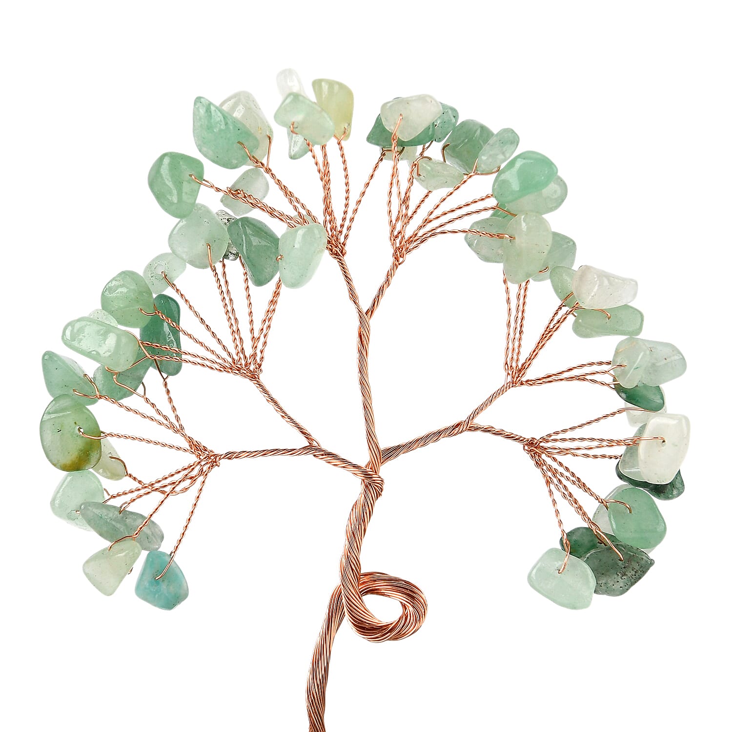 Feng Shui Green Aveturine Crystal Money Tree Ornament with Ceramic Pot (11cm)