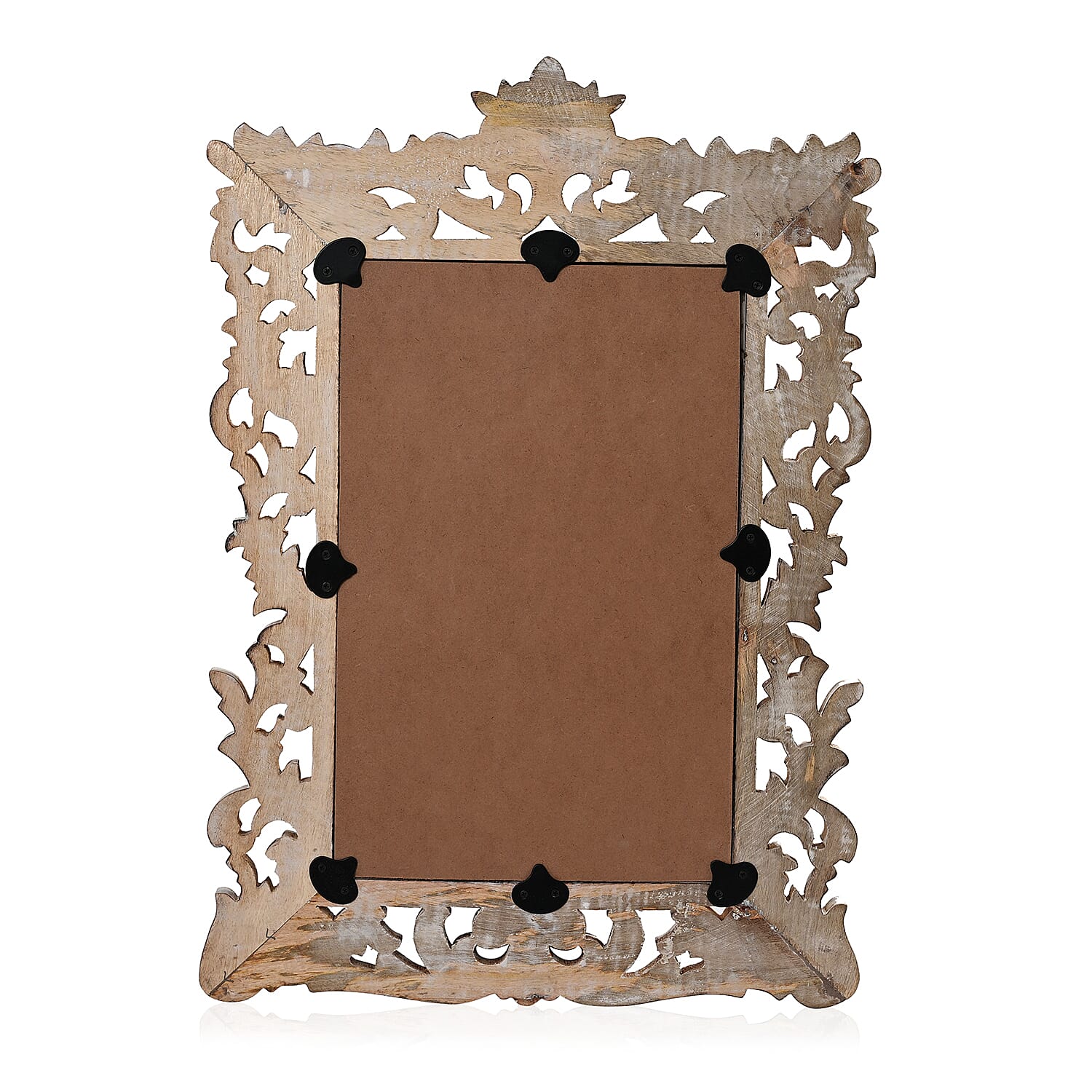 Bliss and Beyond Hand Carved Mirror (45 x 60 cm) - White Antique