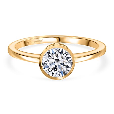 LUXURIANT 1 Ct. Lab Grown Diamond Solitaire Ring in 18K Vermeil Yellow Gold Sterling Silver LUXURIANT 1 Ct. Lab Grown Diamond Solitaire Ring in 18K Vermeil Yellow Gold Sterling Silver