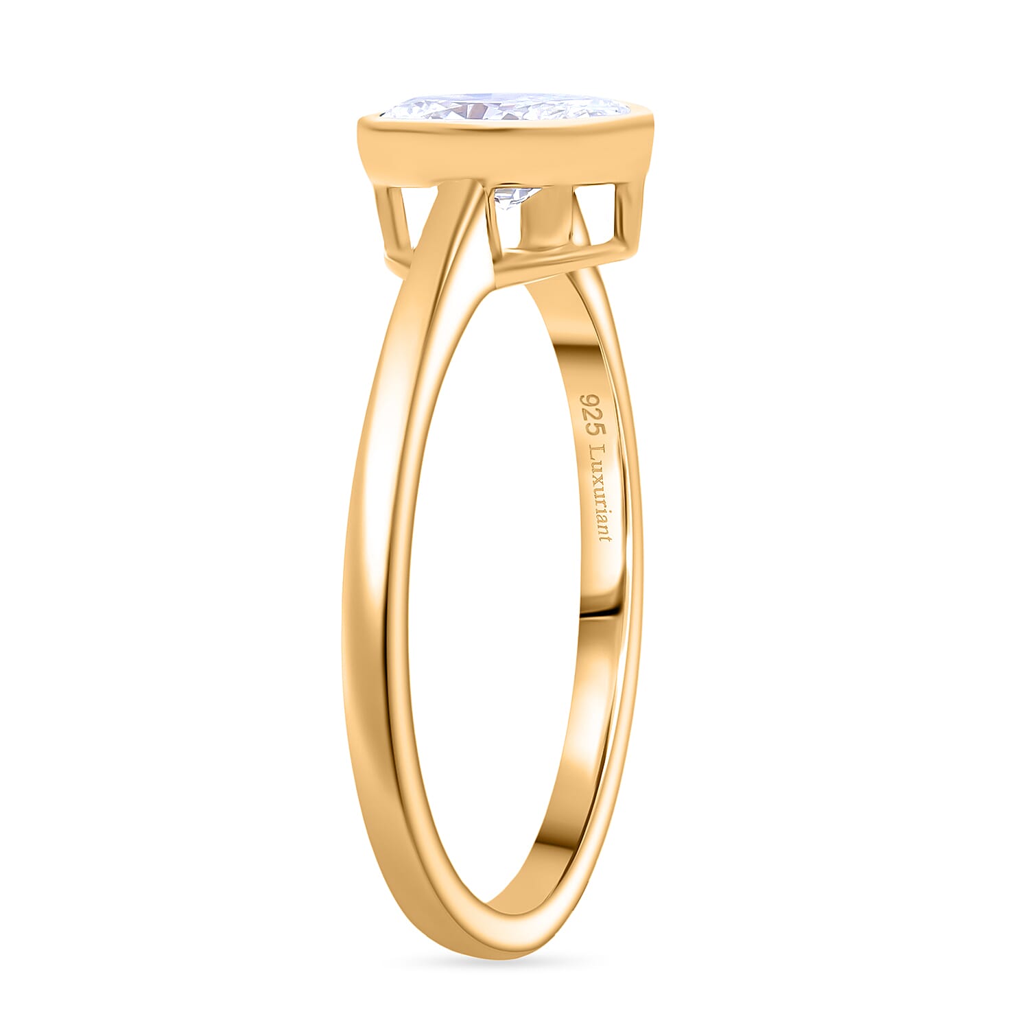 Luxuriant Lab Grown Diamond (SI-GH) Ring in 18K Vermeil Yellow Gold Plated Sterling Silver 0.99 Ct.