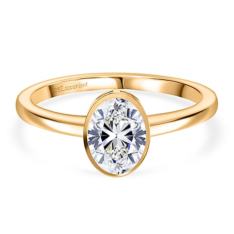 Luxuriant Lab Grown Diamond (SI-GH) Ring in 18K Vermeil Yellow Gold Plated Sterling Silver 0.99 Ct.