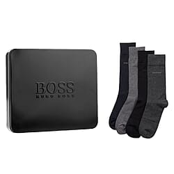 Hugo Boss Men&rsquo;s Socks &ndash; Pack of 4 (Gift Box Edition)