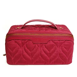 Alice Wheeler London Luxury Velvet Quilted Vanity Bag - Pink
