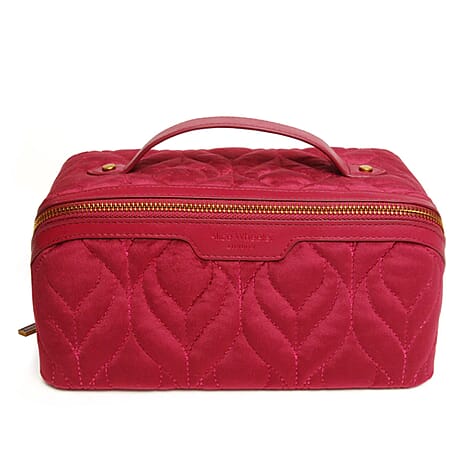 Alice Wheeler London Luxury Velvet Quilted Vanity Bag - Fig