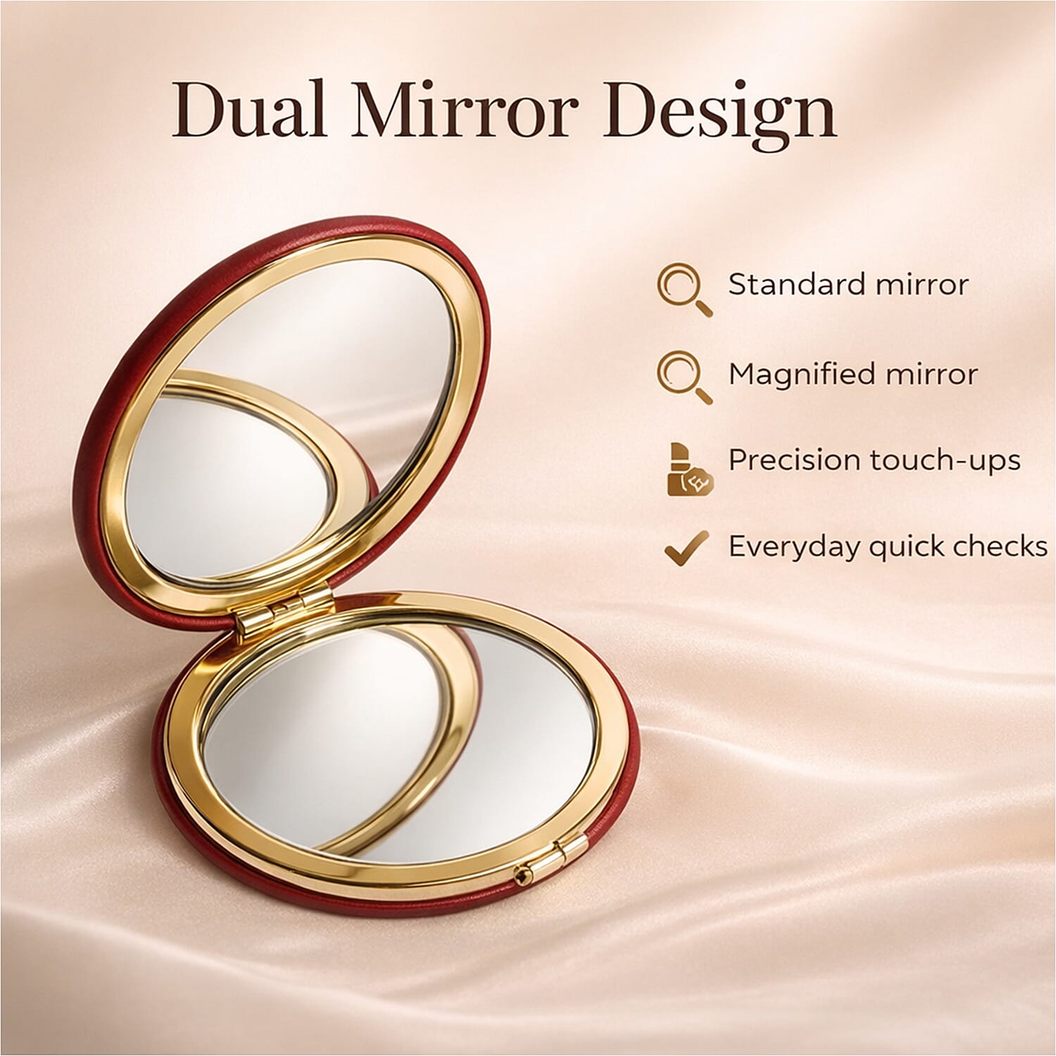 Alice Wheeler London Round Compact Mirror - Fig