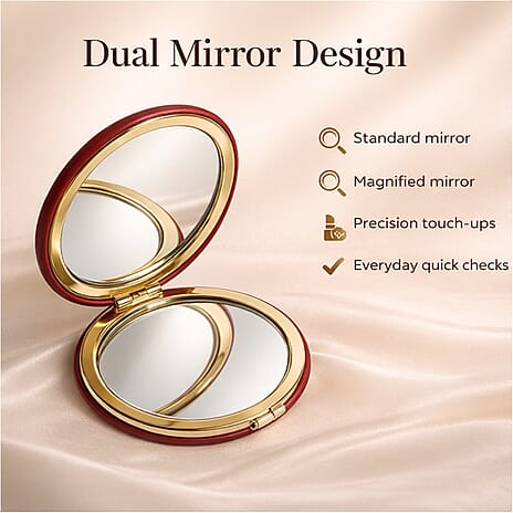 Alice Wheeler London Round Compact Mirror - Fig