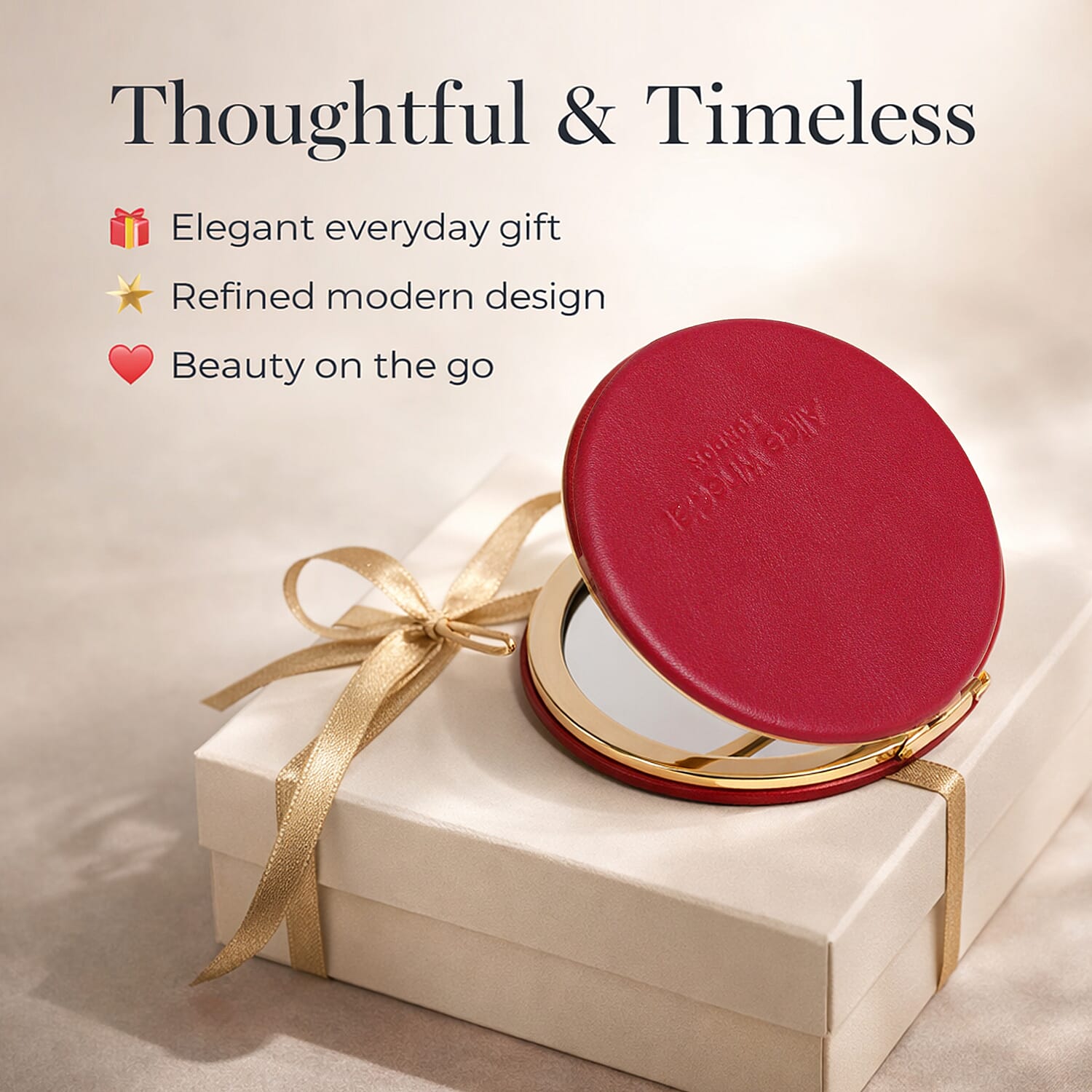 Alice Wheeler London Round Compact Mirror - Fig