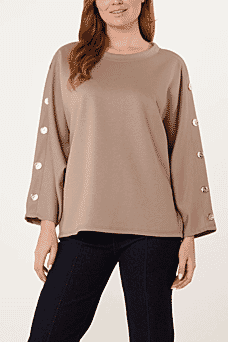 https://tjcuk.sirv.com/Products/83/6/8367893/Misumi-Button-Detail-Sweatshirt-One-Size-8-18-Mocha_8367893.jpg?w=342&h=342