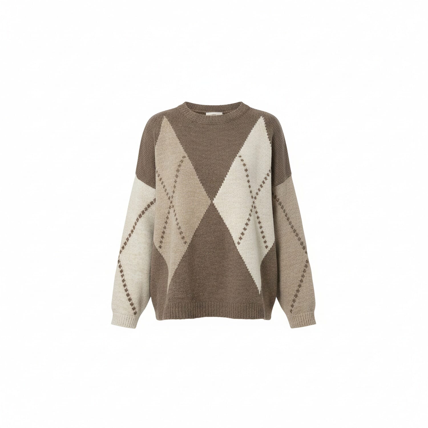 Misumi Argyle Detail Knit Jumper (One Size, 8-18) - Mocha