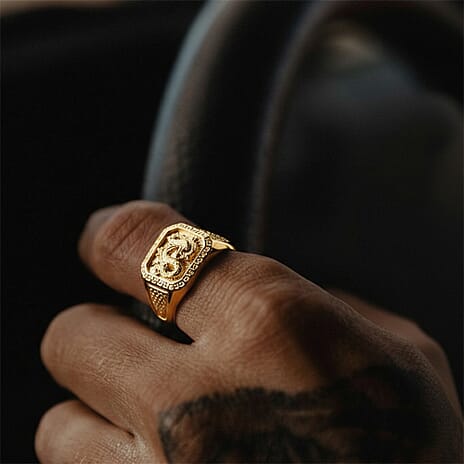 9K Yellow Gold Dragon Ring, Gold Wt. 3.90 Gms.