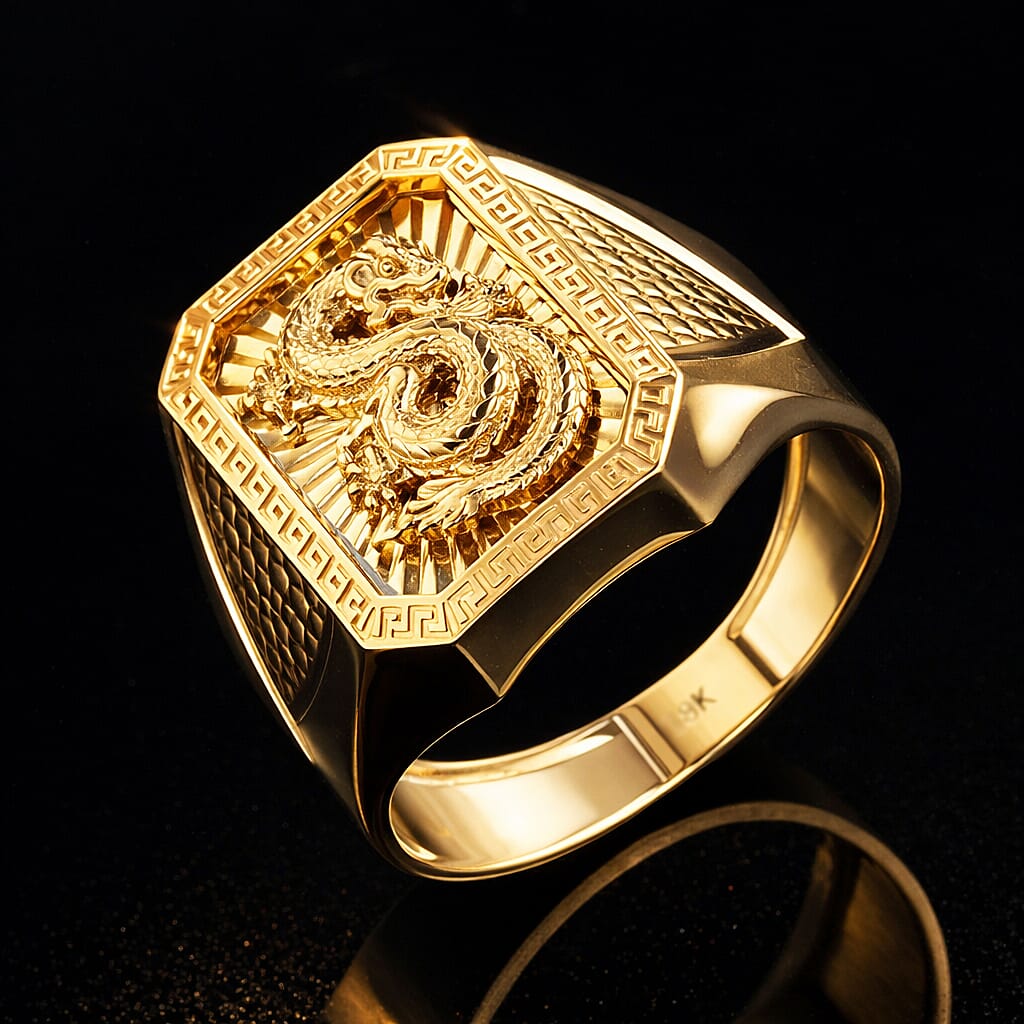 9K Yellow Gold Dragon Ring, Gold Wt. 3.90 Gms.