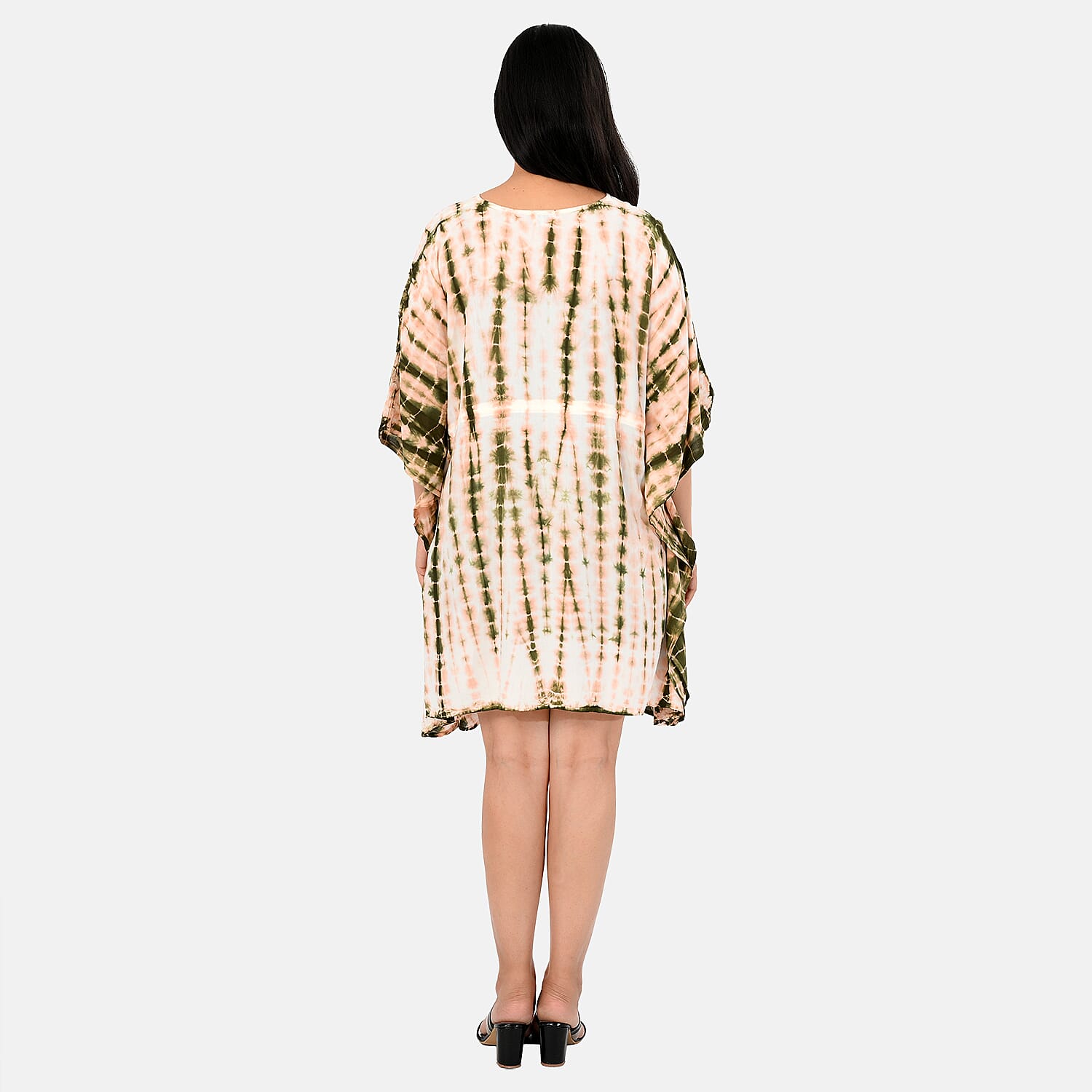 & Maisi Rayon Staple Patterned Kaftan (Size - One Size) - Green
