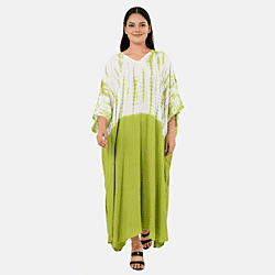 - Maisi Shibori Tie-Dye Kaftan Dress (One Size) - Blue