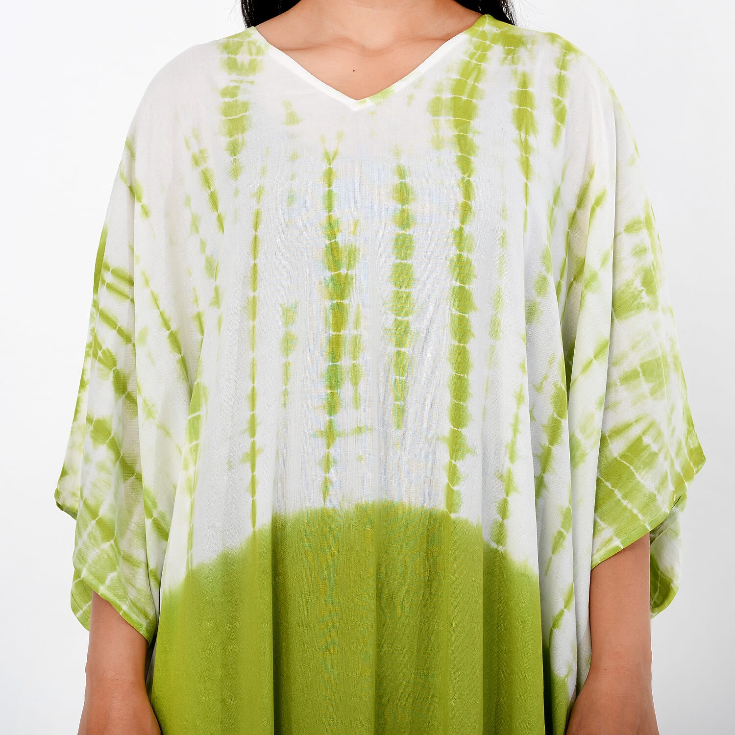 - Maisi Shibori Tie-Dye Kaftan Dress (One Size) - Green