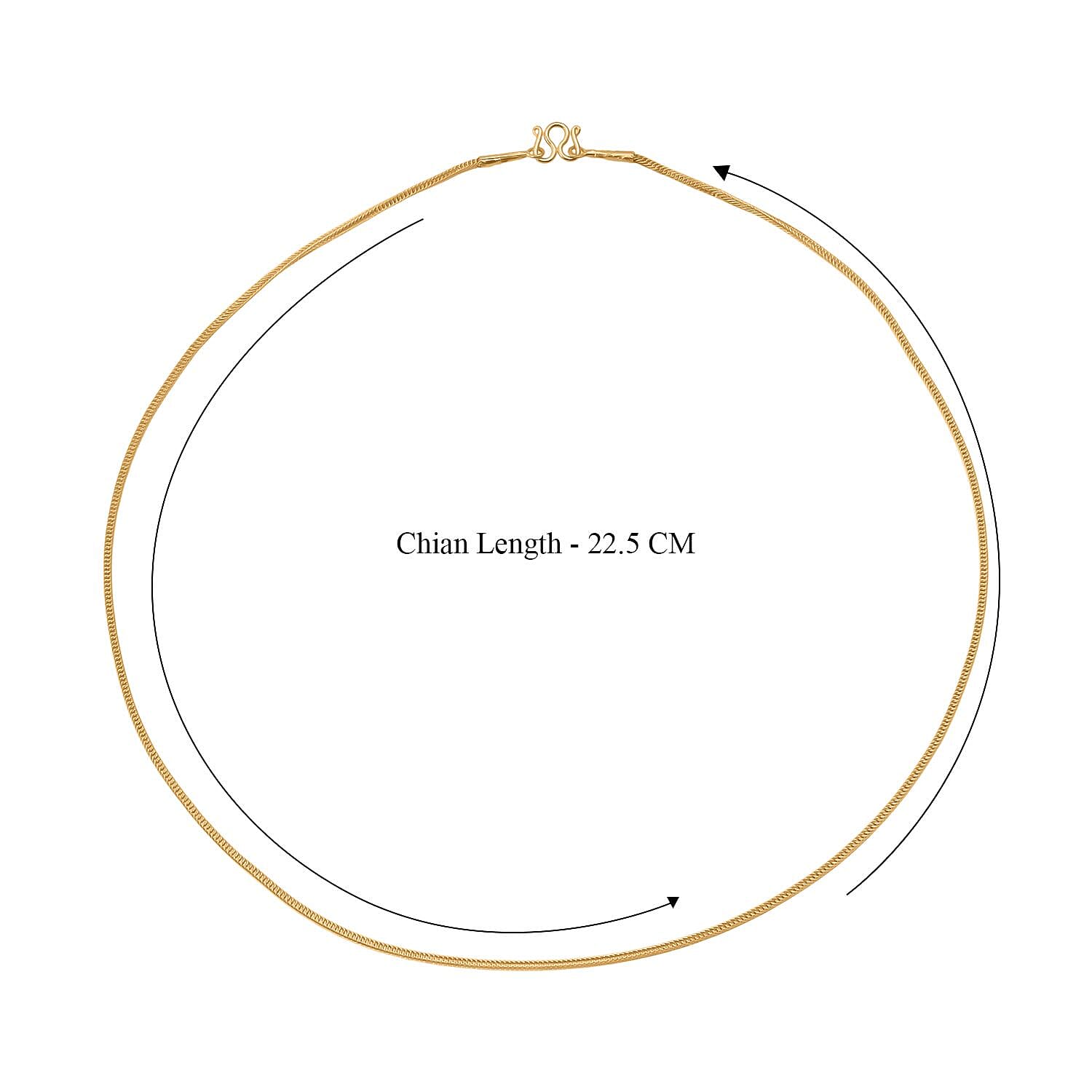 23K Yellow Gold Chain (Size 17.5) with Fancy Clasp