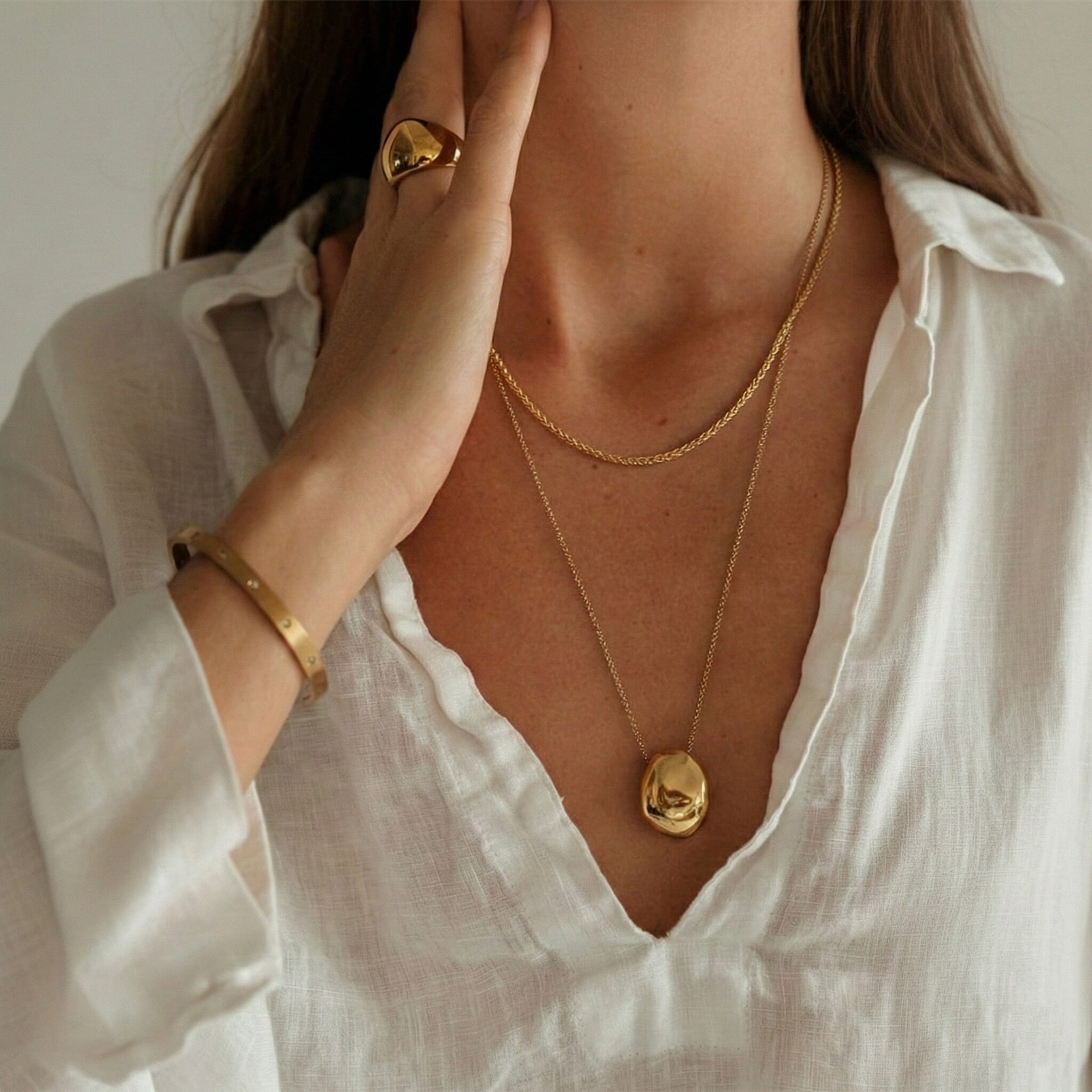 23K Yellow Gold (95.8% Purity) Spiga Necklace (Size 18), Gold Wt. 3.80 Gms