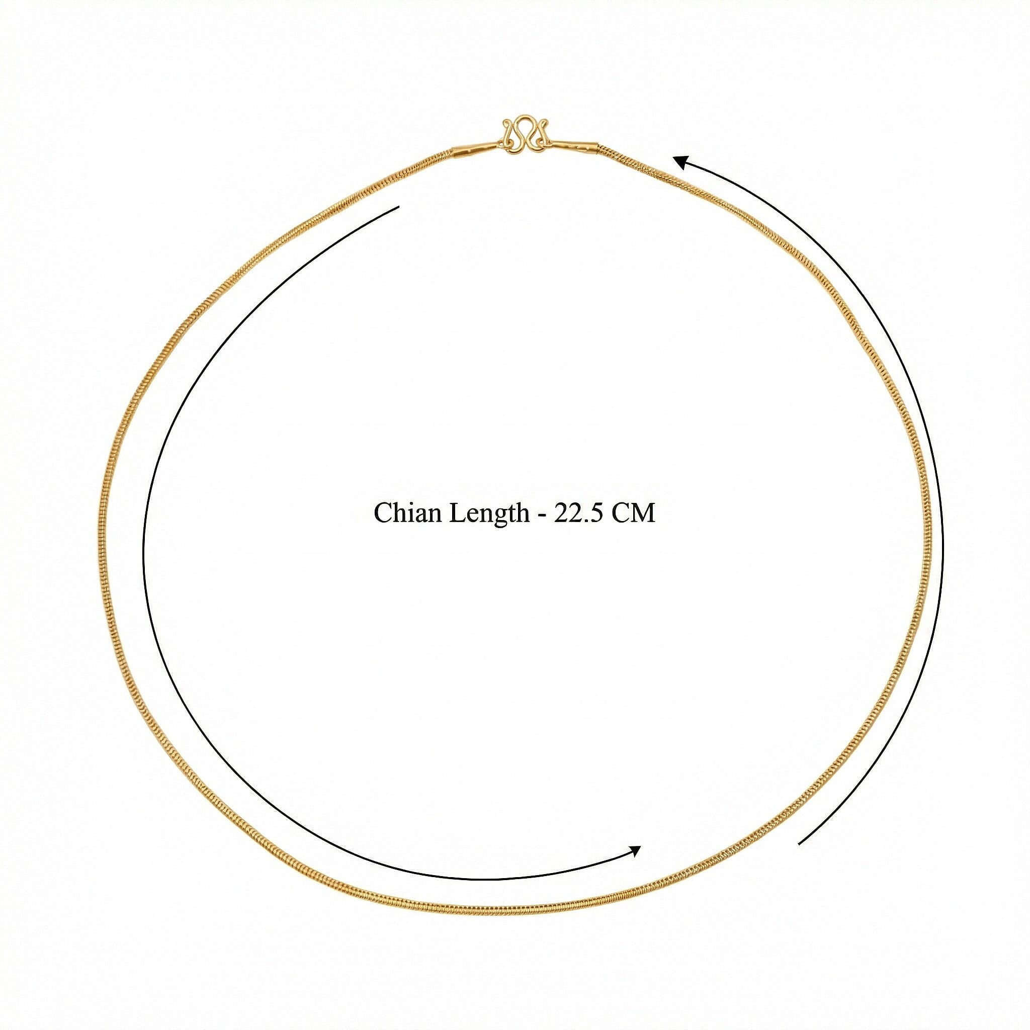 23K Yellow Gold (95.8% Purity) Spiga Necklace (Size 18), Gold Wt. 3.80 Gms