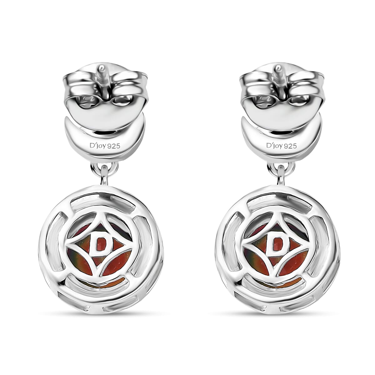 D'Joy Nebula Quartz Doublet Dangling Earring in Platinum Overlay Sterling Silver 3.34 Ct.