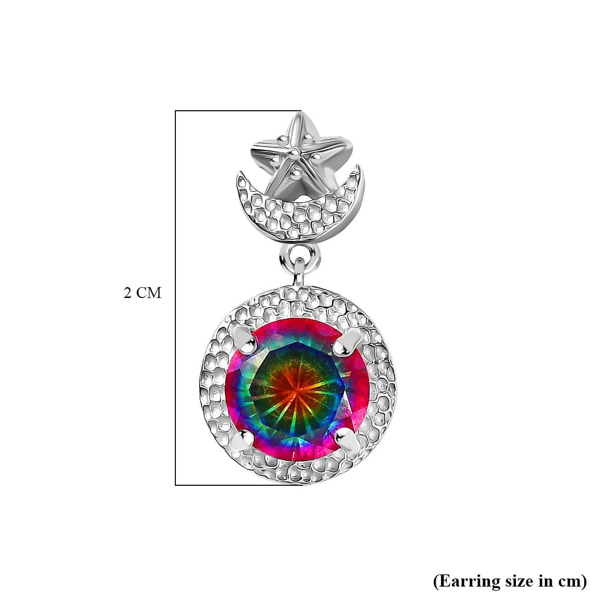 D'Joy Nebula Quartz Doublet Dangling Earring in Platinum Overlay Sterling Silver 3.34 Ct.