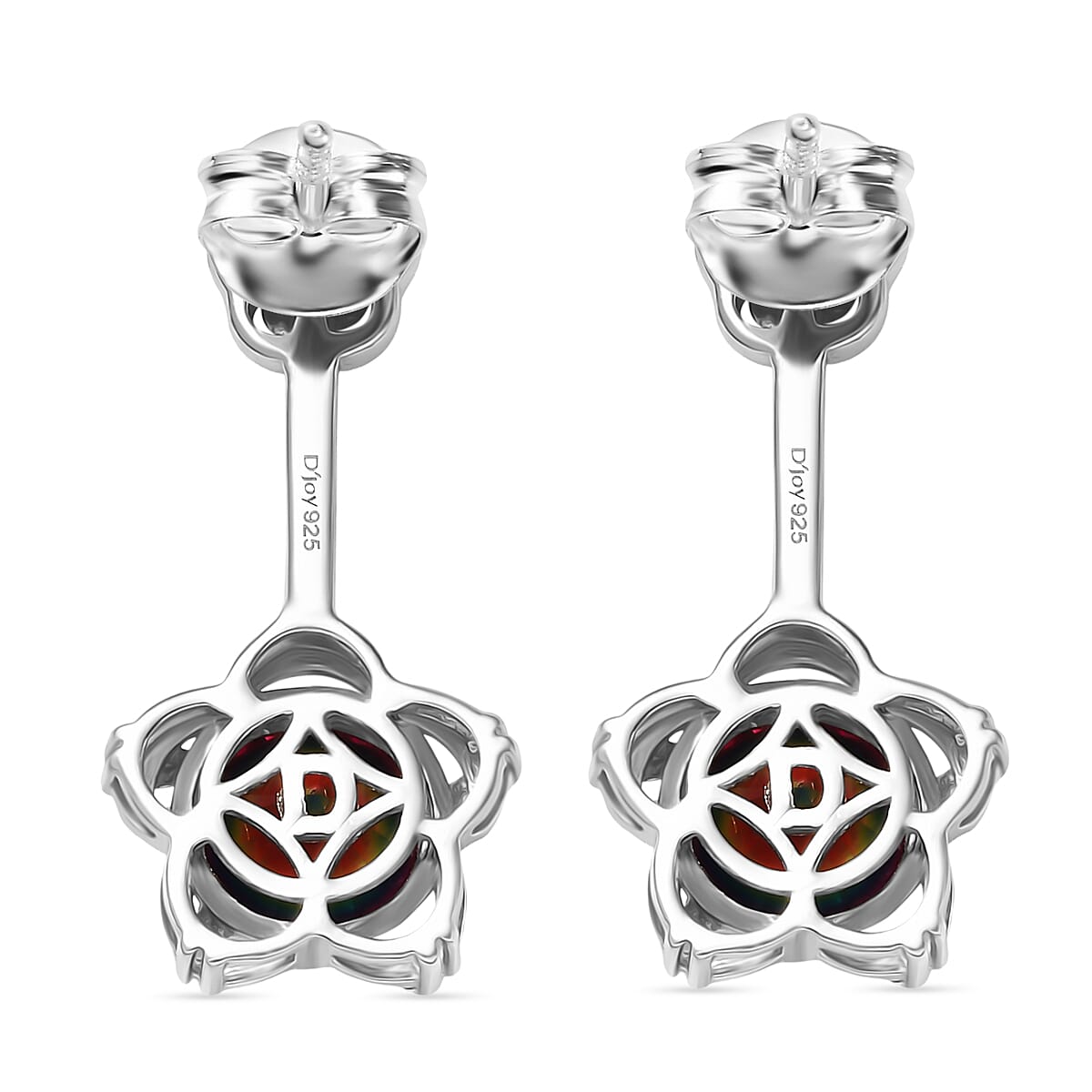 D'Joy Nebula Quartz Doublet Dangling Earring in Platinum Overlay Sterling Silver 3.34 Ct.