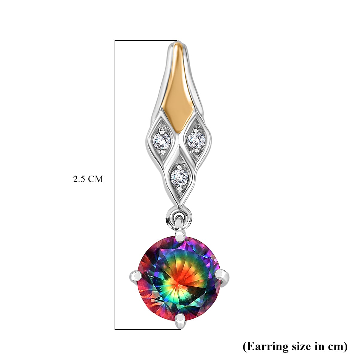 D'Joy Nebula Quartz Doublet & White Zircon Dangling Earring in Sterling Silver 3.46 Ct.
