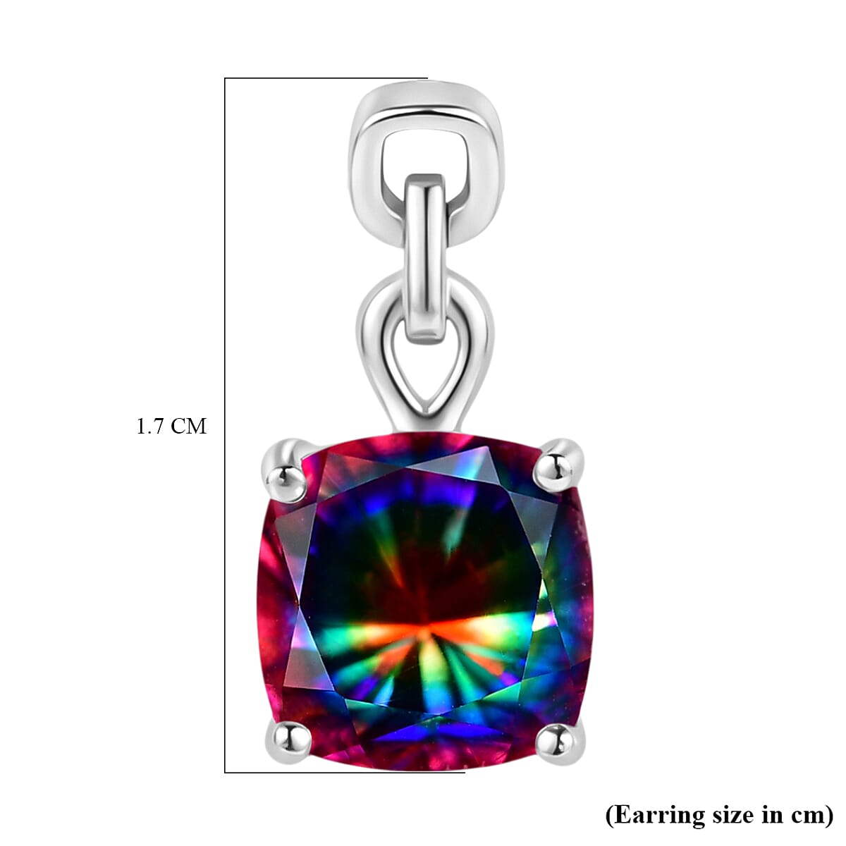 D'Joy Nebula Quartz Doublet Dangling Earring in Platinum Overlay Sterling Silver 5.54 Ct.