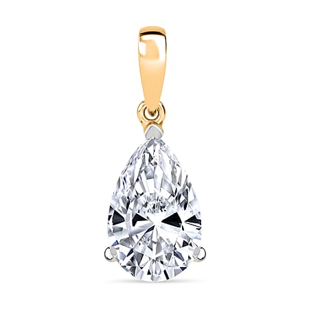 NY CloseOut Buy - 14K Yellow Gold Pear Cut Lab Grown Diamond (SI-GH) Solitaire Pendant 2.00 Ct.