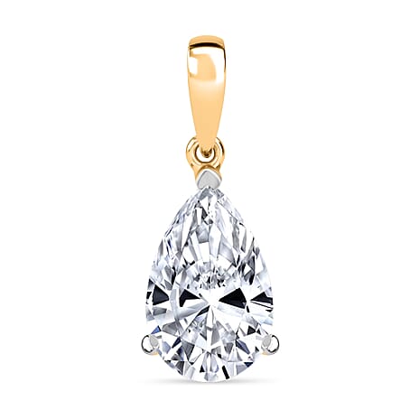 NY CloseOut Buy - 14K Yellow Gold Pear Cut Lab Grown Diamond (SI-GH) Solitaire Pendant 2.00 Ct.