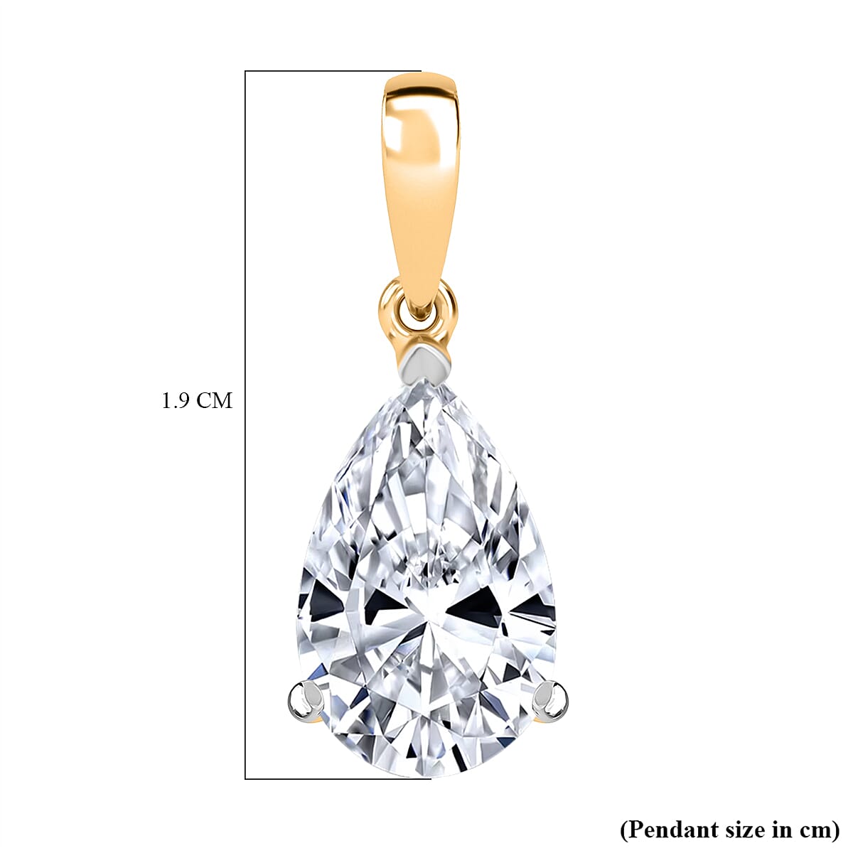 NY CloseOut Buy - 14K Yellow Gold Pear Cut Lab Grown Diamond (SI-GH) Solitaire Pendant 2.00 Ct.